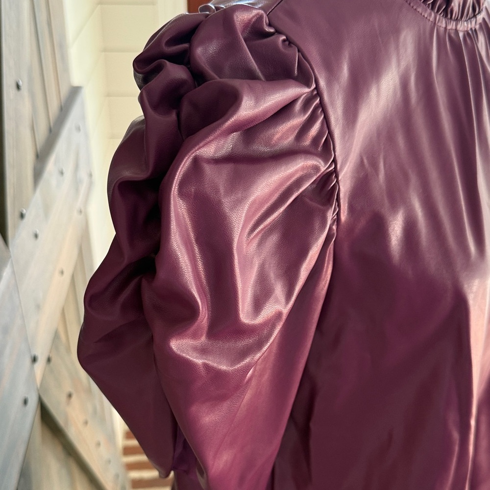 THML Deep Purple Puff Sleeve Blouse - Picture 5 of 6